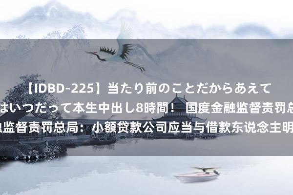 【IDBD-225】当たり前のことだからあえて言わなかったけど…IPはいつだって本生中出し8時間！ 国度金融监督责罚总局：小额贷款公司应当与借款东说念主明确商定贷款用途