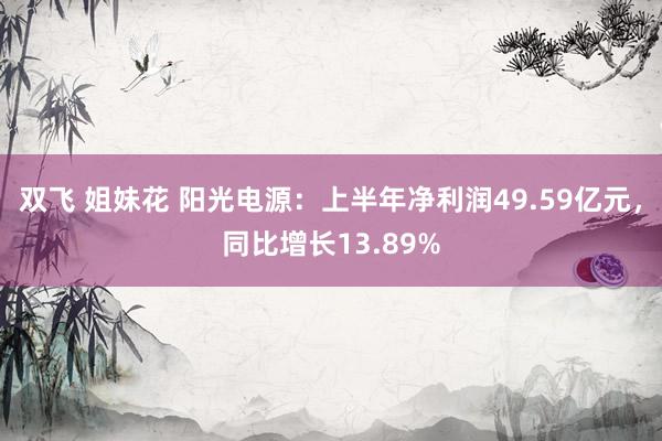 双飞 姐妹花 阳光电源：上半年净利润49.59亿元，同比增长13.89%