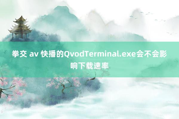 拳交 av 快播的QvodTerminal.exe会不会影响下载速率