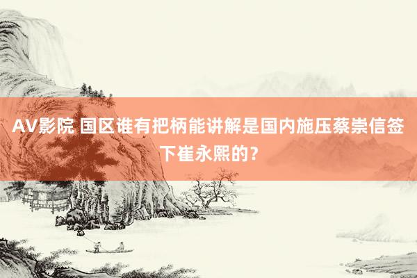 AV影院 国区谁有把柄能讲解是国内施压蔡崇信签下崔永熙的？